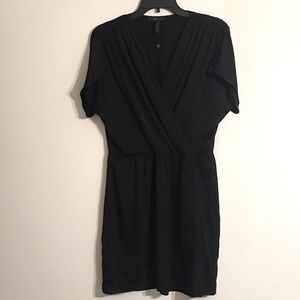 NWOT BCBG BLACK FAUX WRAP COLD SHOULDER DRESS S